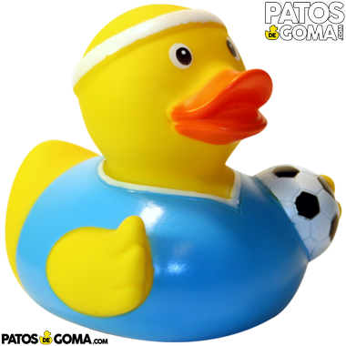 Pato de goma futbolista