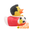 pato de goma futbolista rojo d