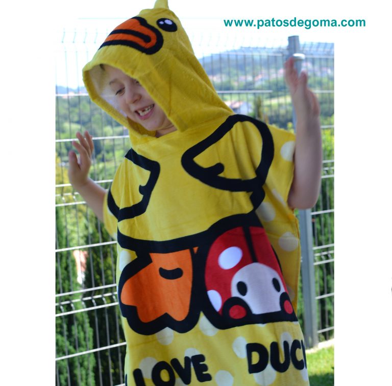 Toalla poncho con capucha para niños patito - PatosdeGoma.com