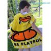 poncho infantil con capucha patito parte de atras