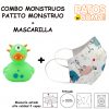 combo pato monstruo y mascarilla