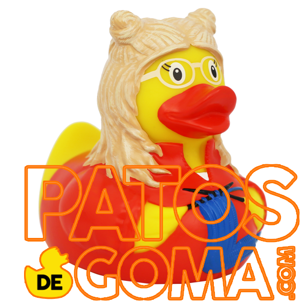 pato de goma calcetando