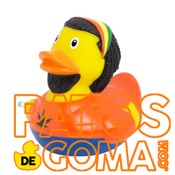 pato de goma con rastas