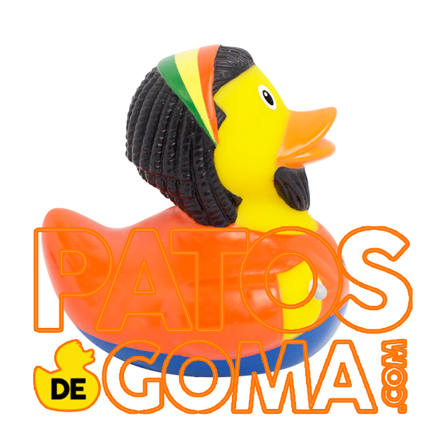 pato de goma con rastas