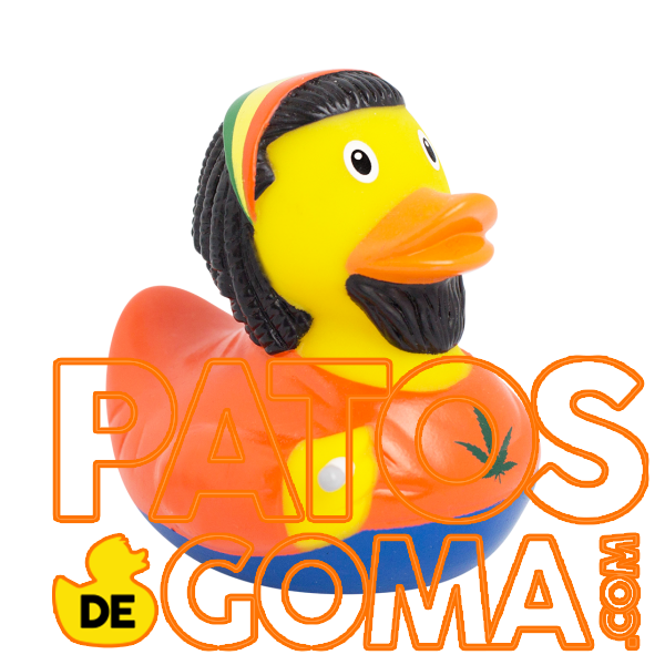 pato de goma con rastas