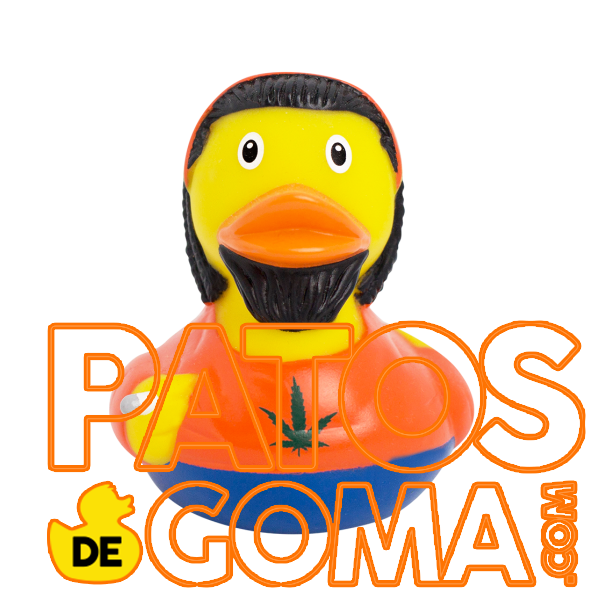 pato de goma con rastas