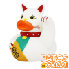 pato de goma gatito de la suerte