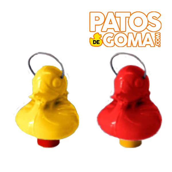 patitos de goma amarillo y rojo